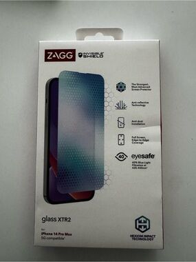 ZAGG InvisibleShield Glass XTR2 Screen Protector for iPhone 14 Pro Max - Blue